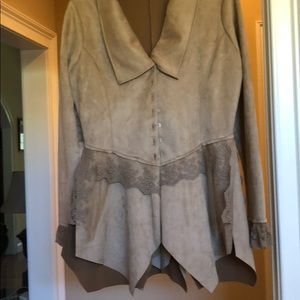 Venus faux suede and lace jacket